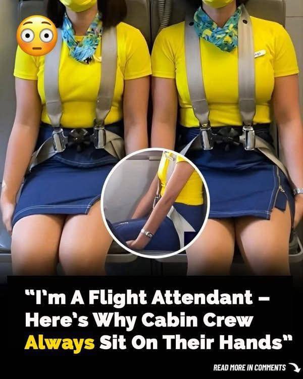 Surprising reason flight attendants sit on their hands.