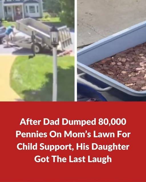 After Dad Dumped 80,000 Pennies On Mom’s Lawn For Child Support, His Daughter Got The Last Laugh
