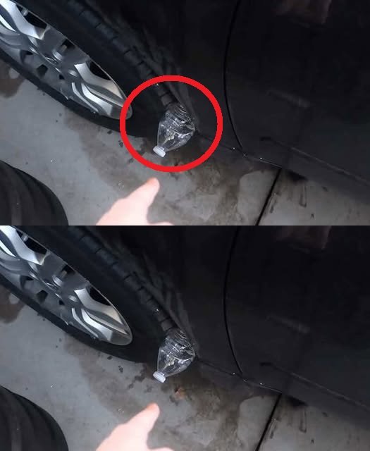 If You See A Plastic Bottle On Your Tire, This is What It Might Mean