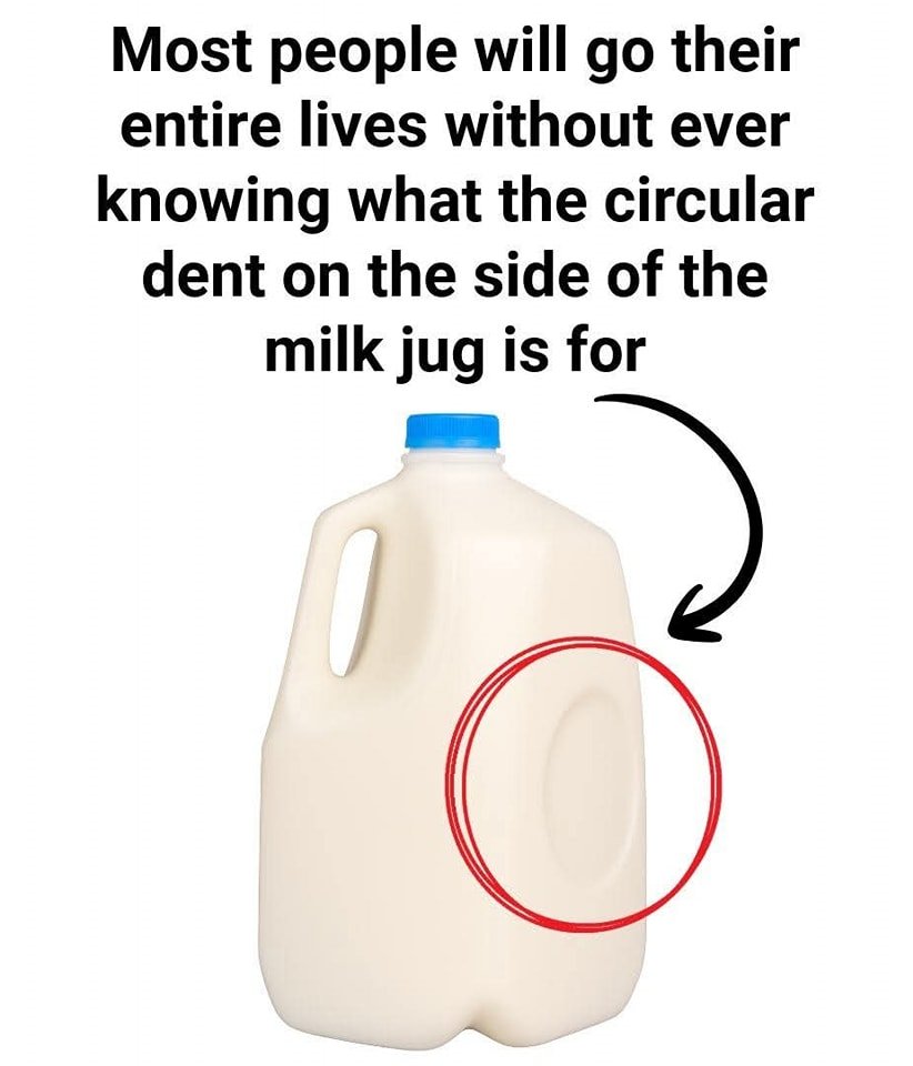Purpose of the Circular Dent on Milk Jugs