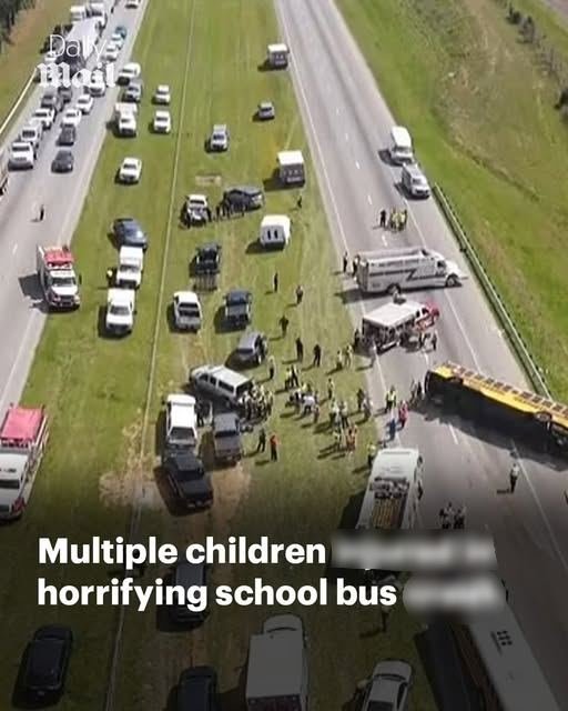 Multiple kids trapped in wreckage after school bus rolls over on way back from field trip
