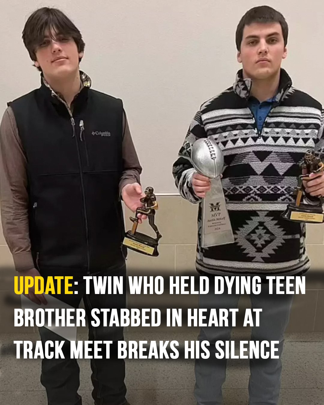 Twin brother of teen stabbed in heart at school track meet breaks silence