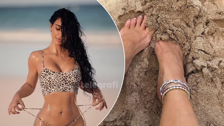 Kim Kardashian criticized for wearing luxury jewelry on the beach
