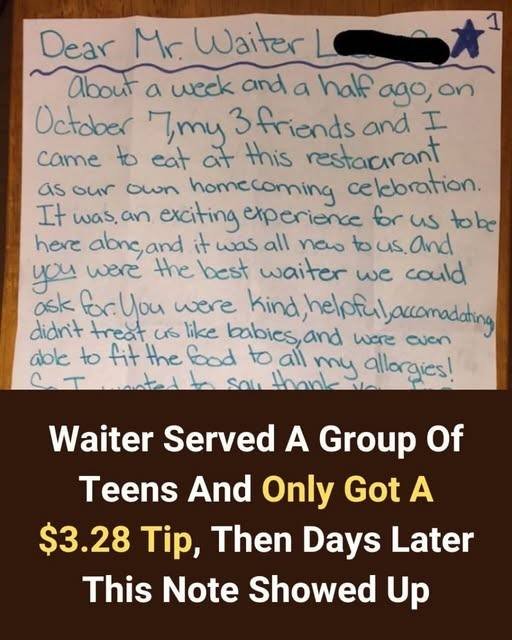 .28 tip irritates the waiter. When an unexpected letter arrives days later, eyes widen.