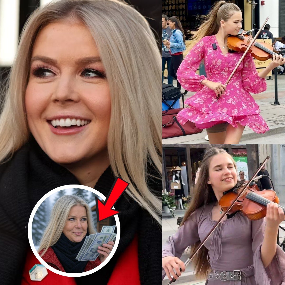 Karoline Leavitt’s shocking act after hearing a young girl play violin on the street changes an entire family’s life forever