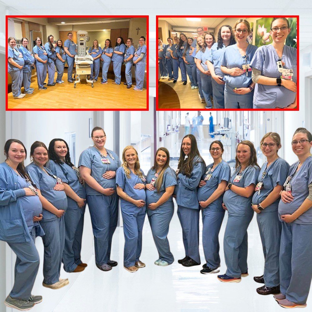 Hospital Announces That 14 of Their Maternity Nurses Are Pregnant at the Same Time: ‘Full-Circle Moment’