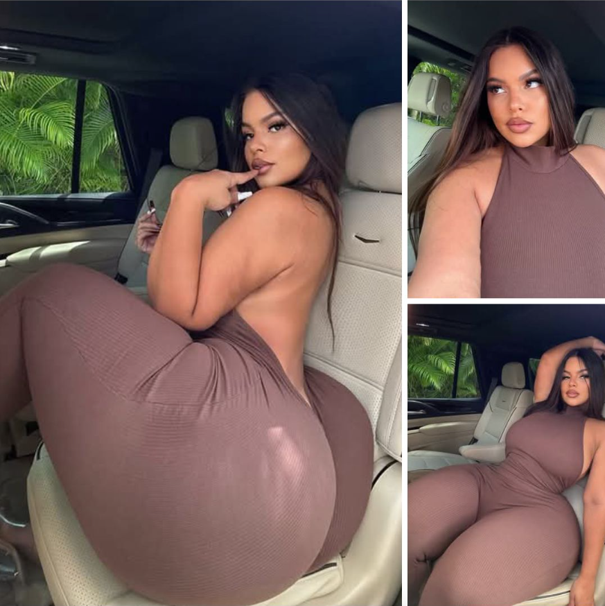 Graciebon crazy poses at the car 🤎