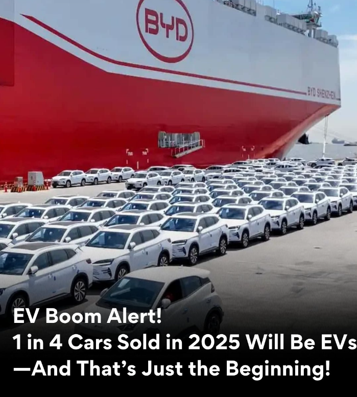 Electric vehicles are on track to make up over 25% of global car sales in 2025