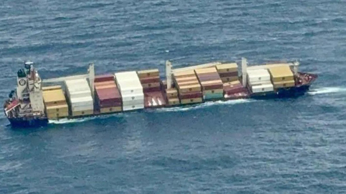 Indian state on high alert after vessel with hazardous cargo overturns.