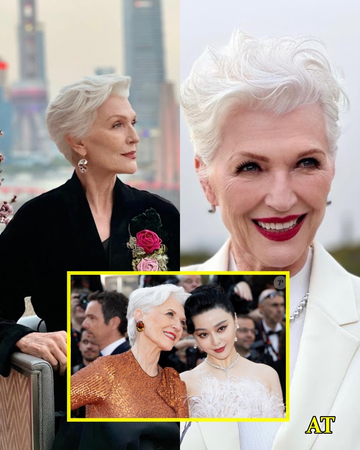 Elon Musk’s Mother Steals Cannes Spotlight: Stunning at Nearly 80, Maye Musk Outshines Pham Bingbing on Red Carpet—Ageless Beauty and Magnetic Charisma Leave Fans in Awe!